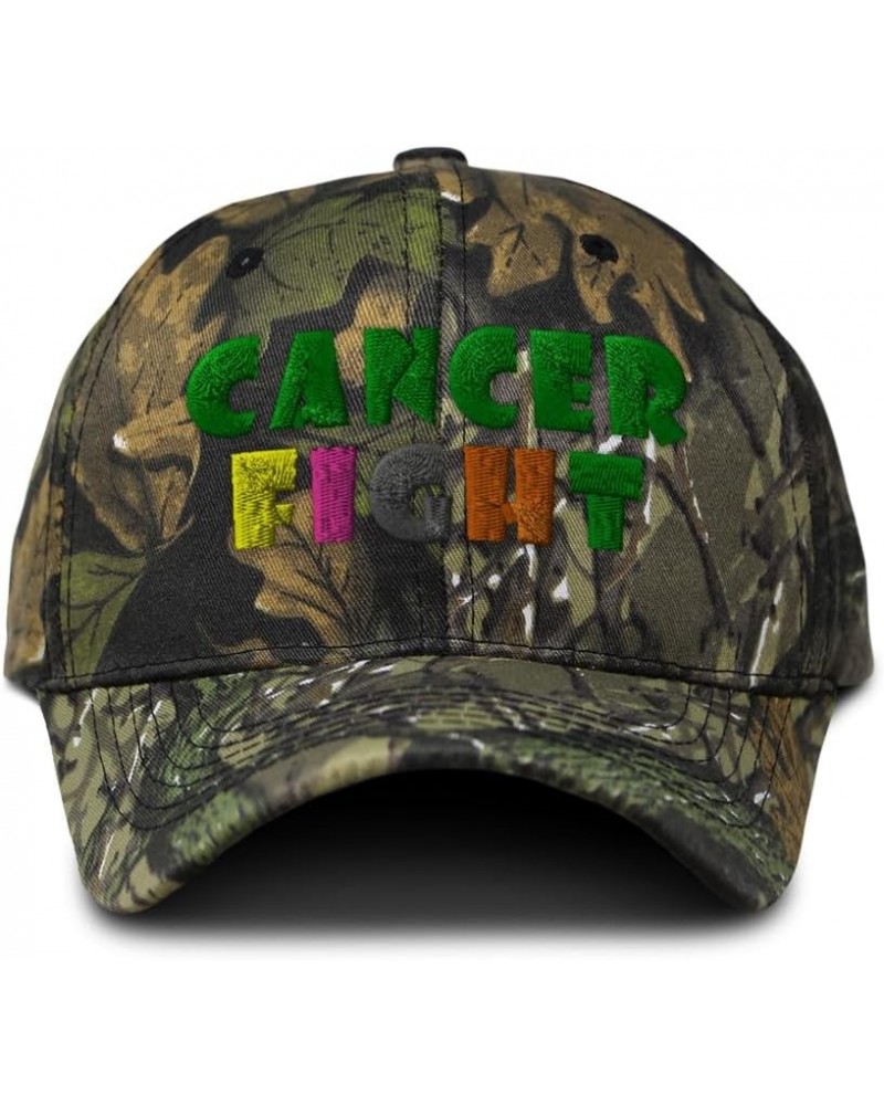 Camo Baseball Cap Cancer Fight Cotton Hunting Dad Hats for Men & Women Forest Tree Green $16.49 Baseball Caps