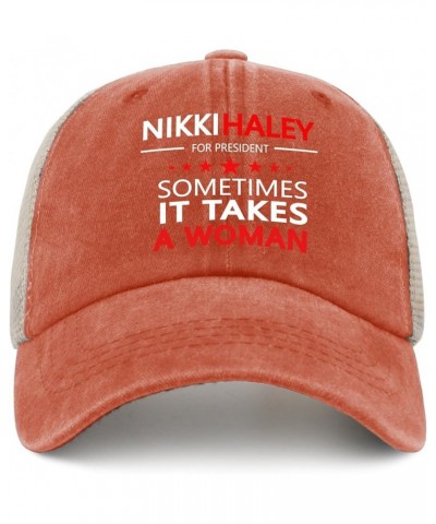 Hat for Women Trendy Nikki Haley 2024 Denim Hat Womens AllBlack Cycling Caps with Design Unique Gifts for Handyman Saffron $9...