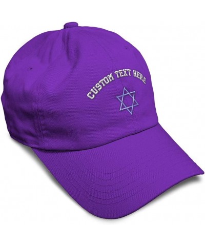 Soft Baseball Cap Star of David Blue Jewish Other Religion Cotton Embroidered Dad Hats for Men & Women Purple Personalized Te...