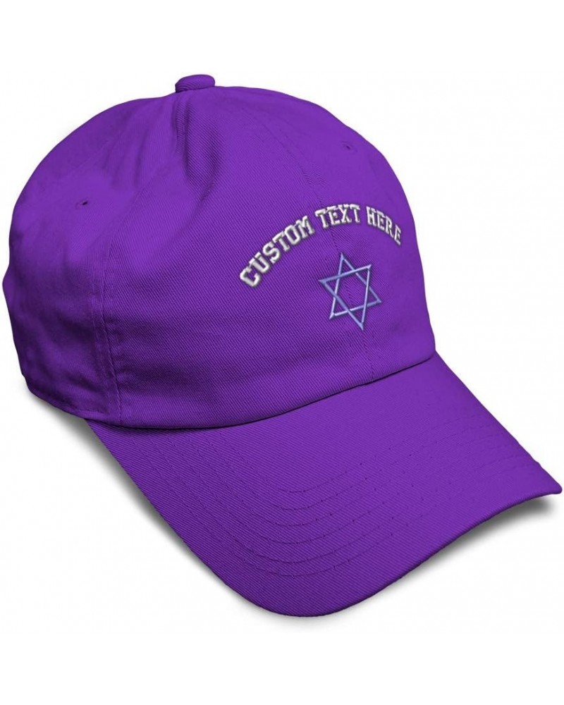 Soft Baseball Cap Star of David Blue Jewish Other Religion Cotton Embroidered Dad Hats for Men & Women Purple Personalized Te...