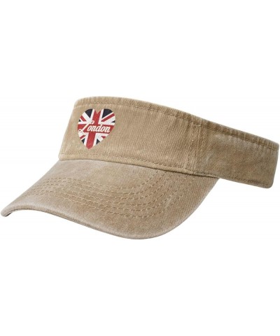 London British Flag Heart United Kingdom Cute Sports Sun Visor Hat for Men Women,Empty Top Sun Hats,Black Natural $11.12 Visors