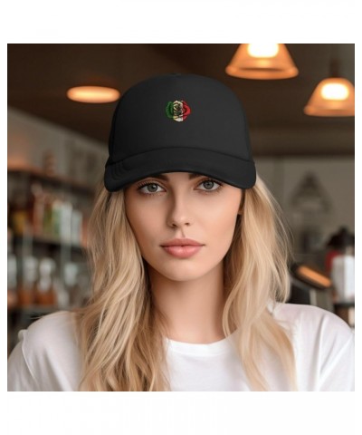 Trucker Hat Mesh Baseball Cap Adjustable Dad Hat Unisex Black Black $12.31 Baseball Caps