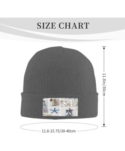 Bottle Seashell Starfish Lighthouse Print Leisure Knitted Hat Warm Hat for Men Women & Kids& Elastic Daily Hat Deep Heather $...