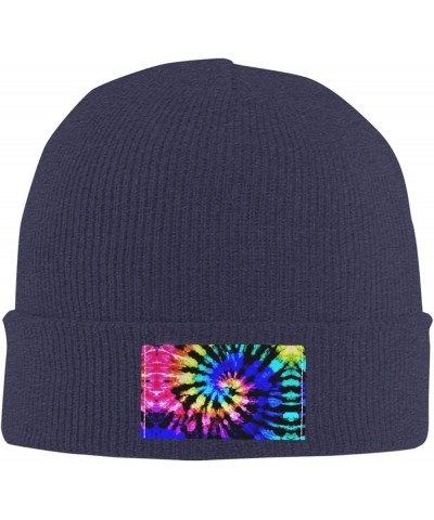 Tie Dye Print Unisex Lightweight Knit Hat Cap Multifunctional Beanie for Travel, Hiking,Skiing Navy Blue $10.30 Skullies & Be...