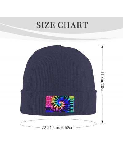 Tie Dye Print Unisex Lightweight Knit Hat Cap Multifunctional Beanie for Travel, Hiking,Skiing Navy Blue $10.30 Skullies & Be...