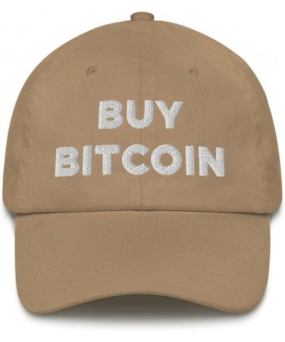 Buy Bitcoin Crypto Hat (Embroidered Dad Cap) Khaki $16.62 Baseball Caps