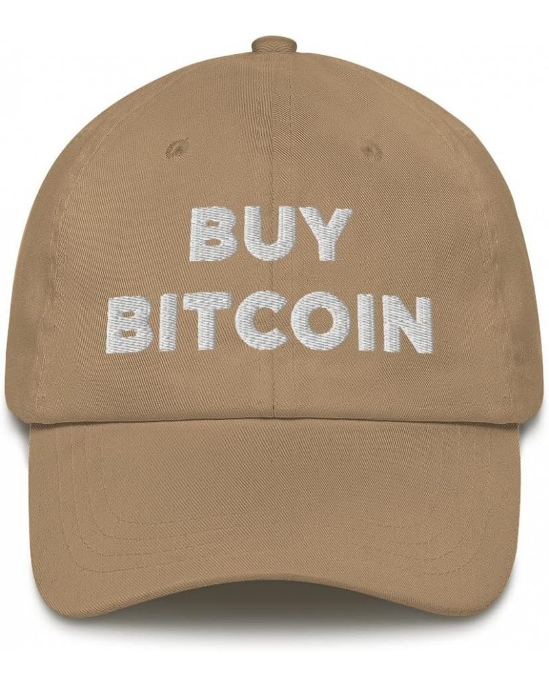 Buy Bitcoin Crypto Hat (Embroidered Dad Cap) Khaki $16.62 Baseball Caps