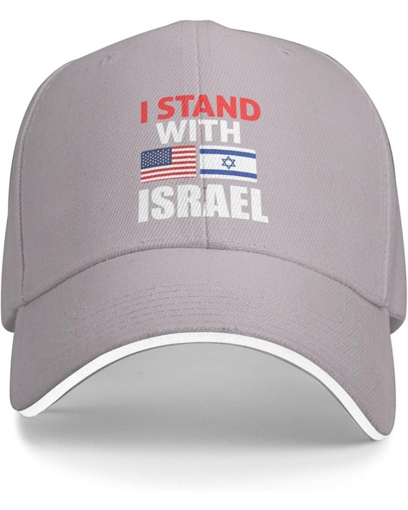 I Stand with Israel USA American Flag,Support Israeli Baseball Cap Women Trucker Hat Men Dad Hat Snapback Hat Black Gray $10....