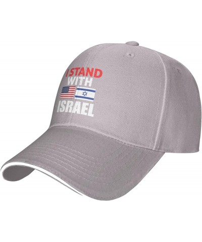 I Stand with Israel USA American Flag,Support Israeli Baseball Cap Women Trucker Hat Men Dad Hat Snapback Hat Black Gray $10....