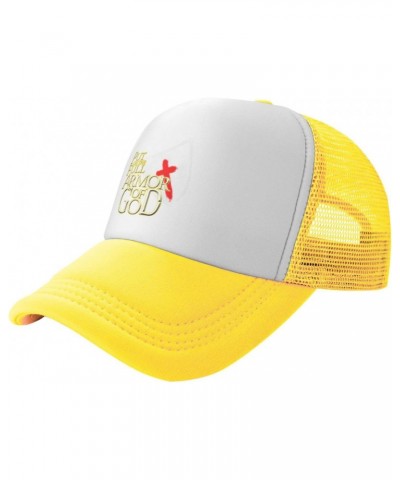 Put On The Full Armor of God Christian Religious Baseball Hats for Men Adjustable Gift for Women Trucker Cap Yellow $11.45 Ba...