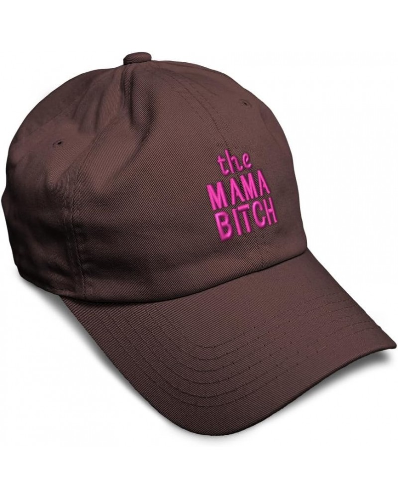 Soft Baseball Cap The Mama Bitch Cotton Dad Hats for Men & Women Brown $15.29 Baseball Caps