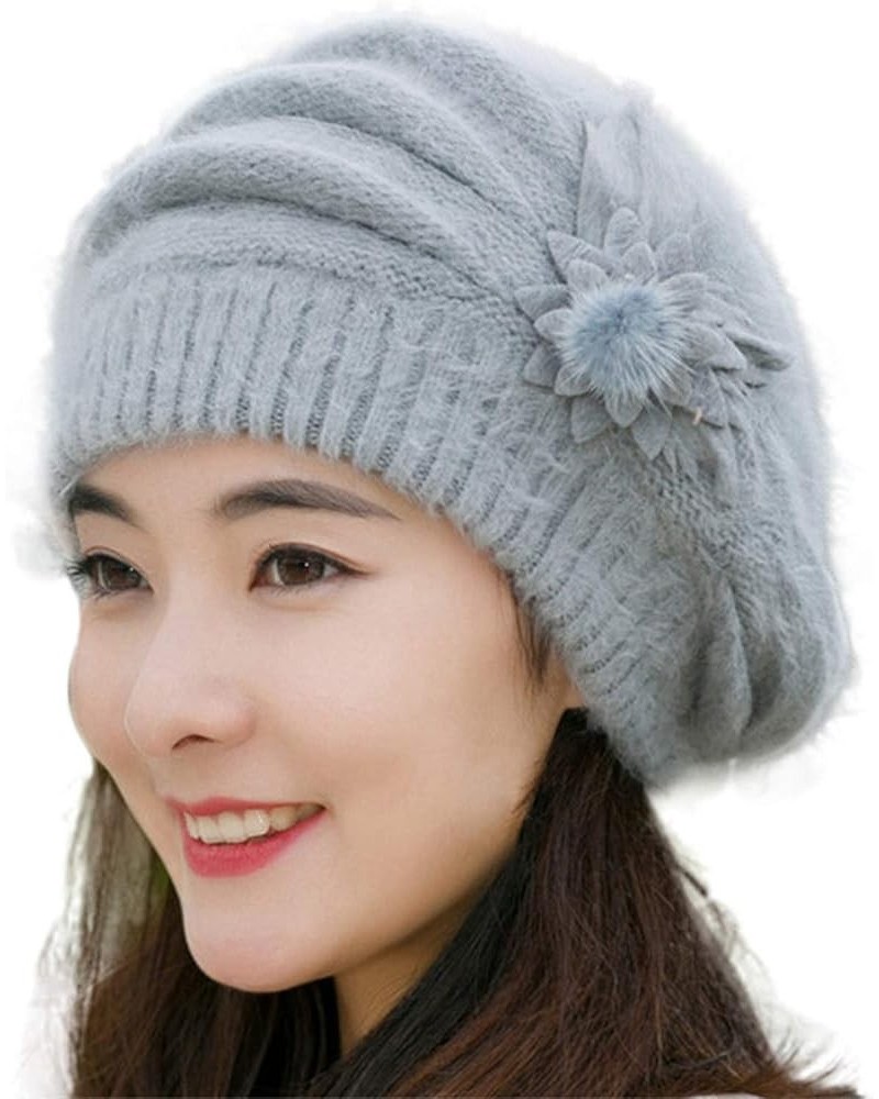 Slouchy Hat for Men and Women Trendy Winter Warm Chunky Soft Oversized Cable Knit Cap Outdoor Grey $5.39 Skullies & Beanies