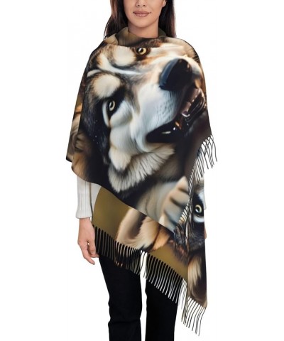 Cute Otter Print Tassel Scarf Women'S Tassel Shawl Scarf Wraps,Fringed Shawl Wrap Spring,Fall,Winter Cute Husky $13.50 Scarves