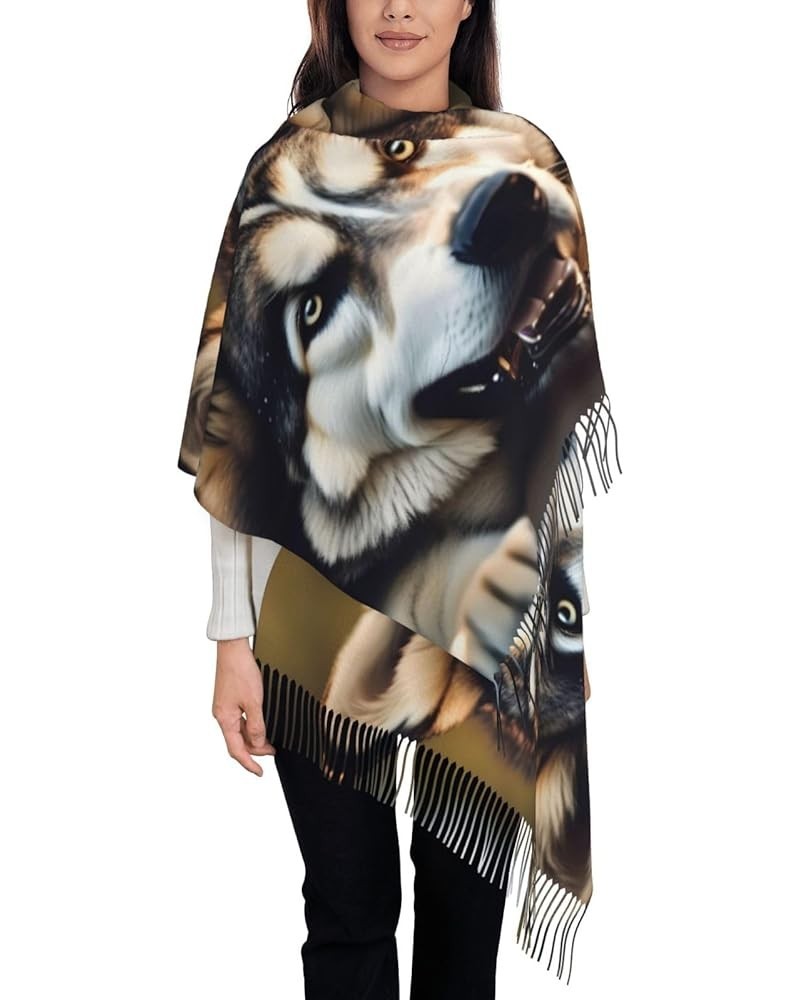 Cute Otter Print Tassel Scarf Women'S Tassel Shawl Scarf Wraps,Fringed Shawl Wrap Spring,Fall,Winter Cute Husky $13.50 Scarves