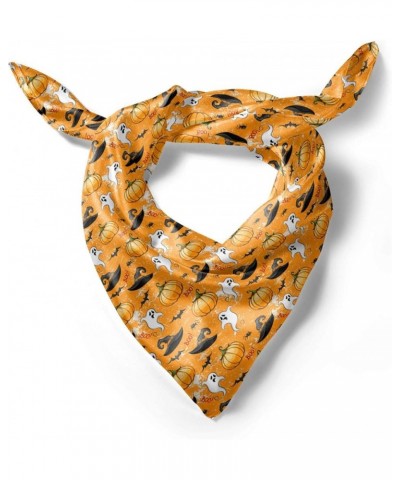 Ghost Head Scarf, Ghost Pumpkin and Wizard Hat, Hair Wrap Orange and Multicolor $13.86 Scarves