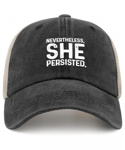 Nevertheless she Persisted Trucker hat Outdoor hat AllBlack Hats for Women Gifts for Boyfriends Golf Hat Allblack $11.59 Sun ...