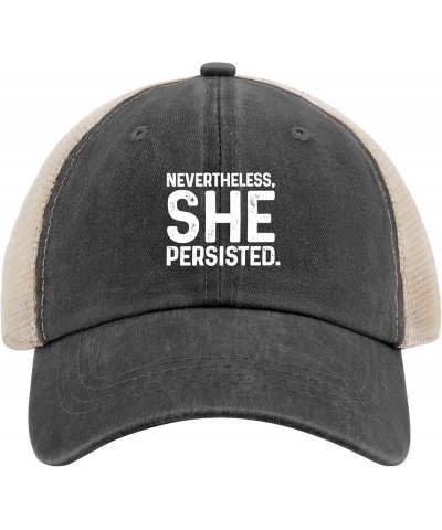 Nevertheless she Persisted Trucker hat Outdoor hat AllBlack Hats for Women Gifts for Boyfriends Golf Hat Allblack $11.59 Sun ...