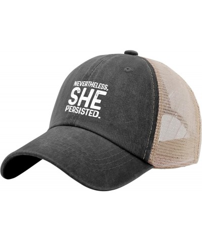 Nevertheless she Persisted Trucker hat Outdoor hat AllBlack Hats for Women Gifts for Boyfriends Golf Hat Allblack $11.59 Sun ...