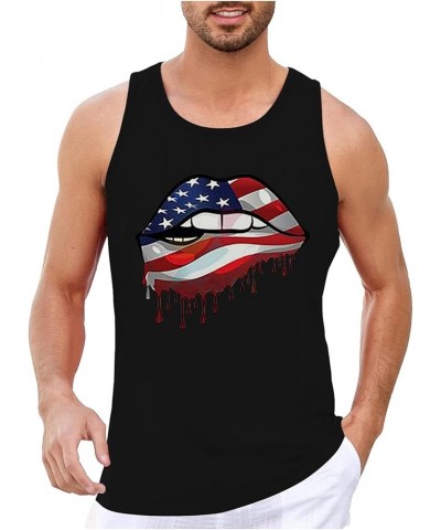 4th of July Men's Vest Independence Day Sleeveless Tank Shirt Casual Fashion Flag Printed Mens Long Sleeve Layering Black 3 $...