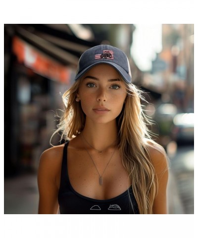 Vintage Flag Tractor Baseball Cap for Women Mens Hats Retro Mesh Caps Dad Hat Navy Blue $10.97 Baseball Caps