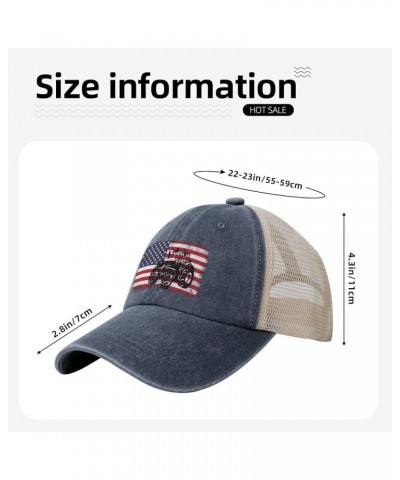 Vintage Flag Tractor Baseball Cap for Women Mens Hats Retro Mesh Caps Dad Hat Navy Blue $10.97 Baseball Caps