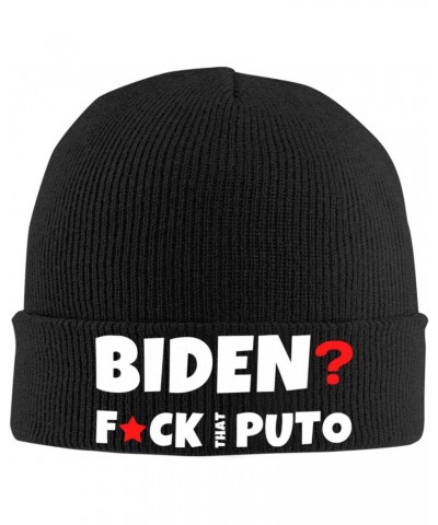 Biden Fuck That Puto Knit Winter Cap Cozy Winter Essential Ultimate Warmth Men Women Black $14.93 Skullies & Beanies