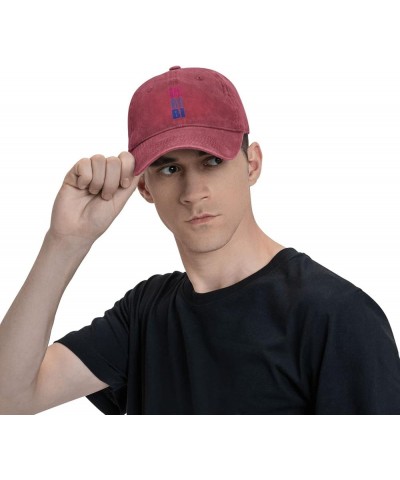 Bi Flag of Bisexual Denim Hats for Mens Womens Baseball Caps Casquette Black Red $10.38 Baseball Caps