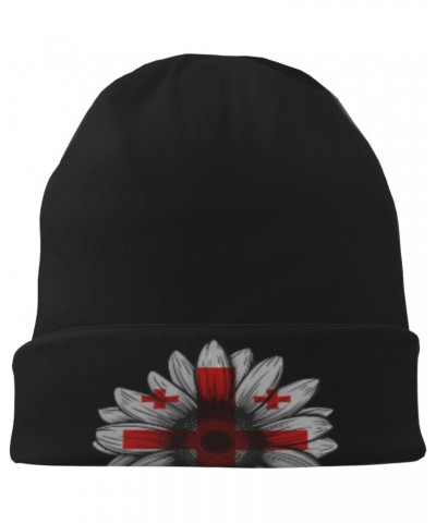 Vintage Sunflower Georgia Flag Chic Knit Beanies: Cozy Skull Caps for Winter Warmth at Home & Outdoors!10 Black $13.27 Skulli...