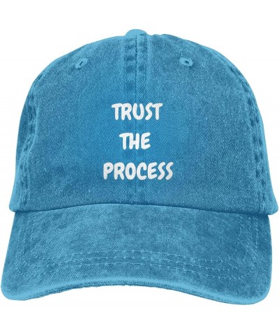 The Process Hat Black Baseball Cap for Men Women Adjustable Fashion Washed Cooton Trucker Hats Blue $10.01 Baseball Caps