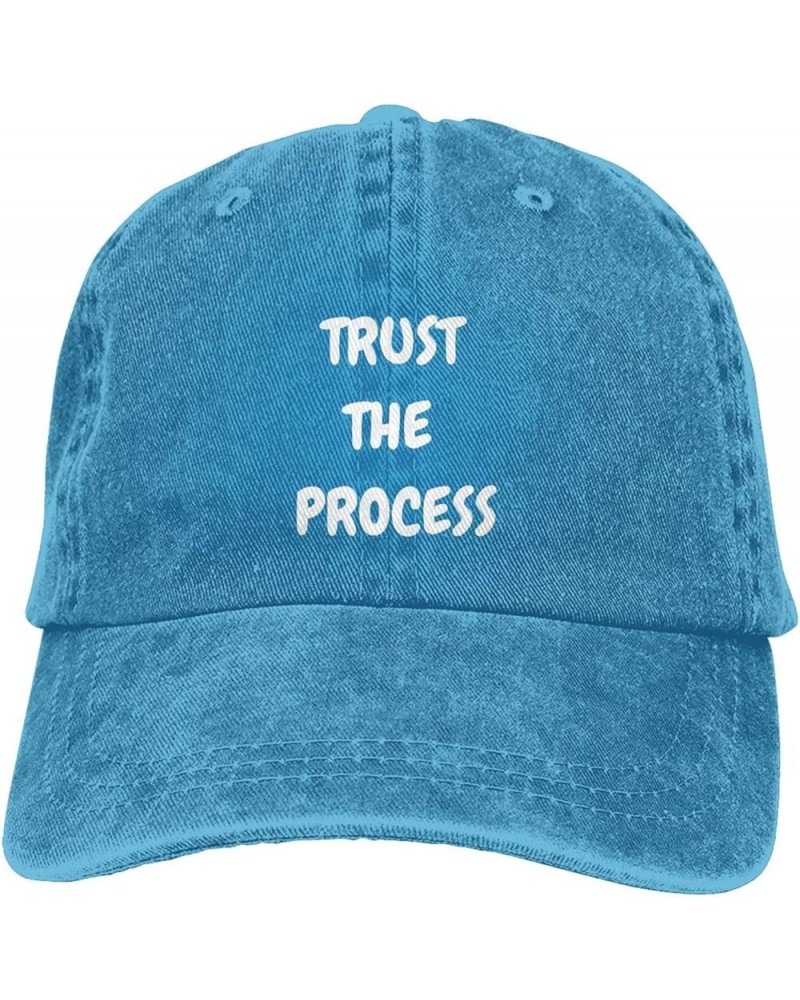 The Process Hat Black Baseball Cap for Men Women Adjustable Fashion Washed Cooton Trucker Hats Blue $10.01 Baseball Caps