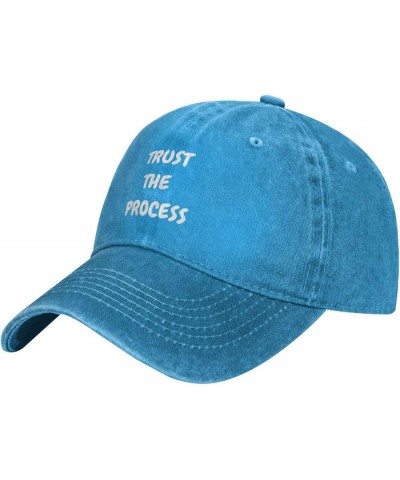 The Process Hat Black Baseball Cap for Men Women Adjustable Fashion Washed Cooton Trucker Hats Blue $10.01 Baseball Caps