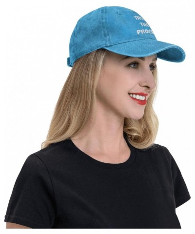 The Process Hat Black Baseball Cap for Men Women Adjustable Fashion Washed Cooton Trucker Hats Blue $10.01 Baseball Caps