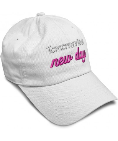 Soft Baseball Cap Tomorrow is A New Day Cotton Dad Hats for Men & Women White $13.05 Baseball Caps