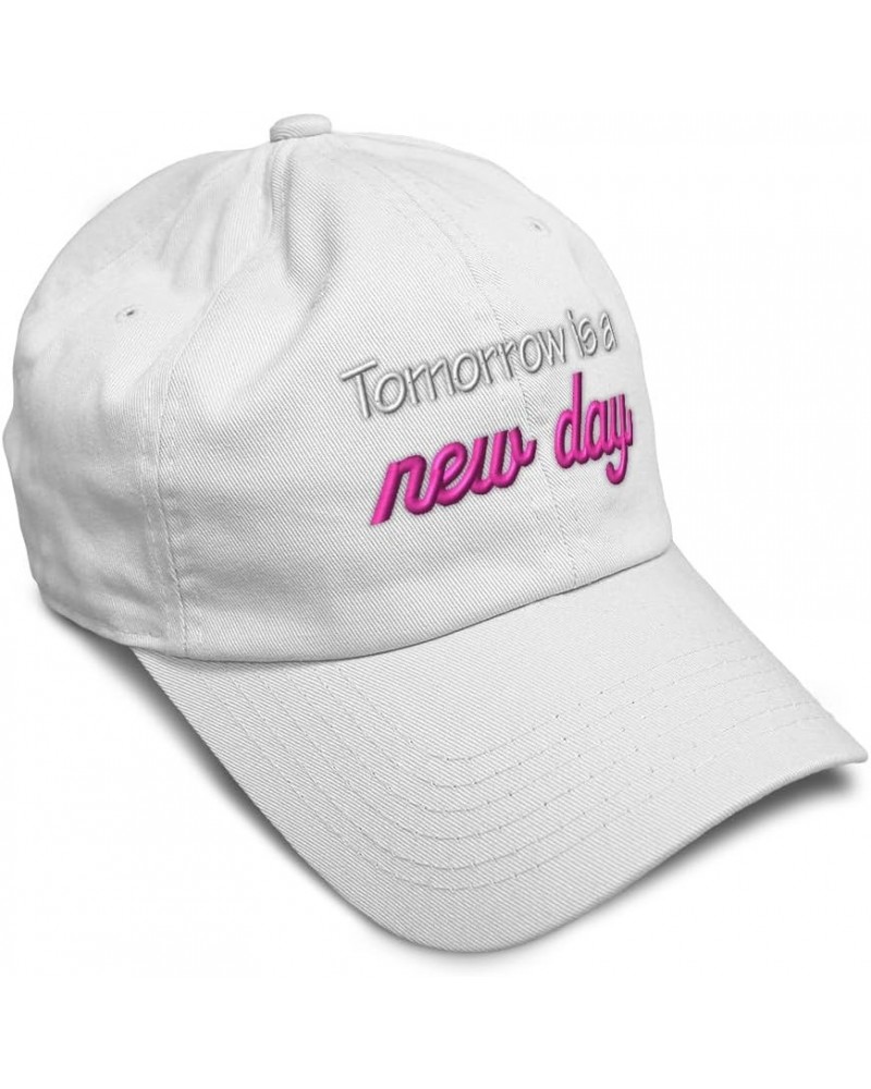 Soft Baseball Cap Tomorrow is A New Day Cotton Dad Hats for Men & Women White $13.05 Baseball Caps