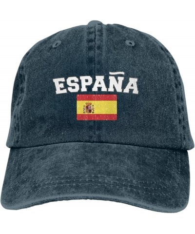 Espana Flag of Spain Spanish Denim Hats for Mens Womens Baseball Caps Casquette Navy $7.80 Baseball Caps