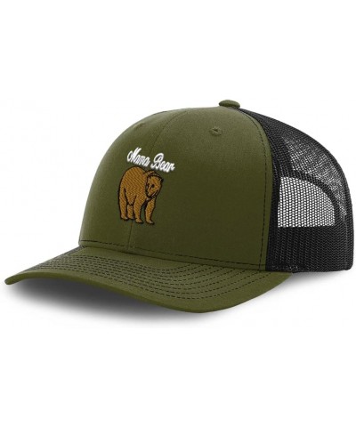 Custom Richardson Trucker Hat Mame Bear Wild Animals Polyester Baseball Cap Loden Black Design Only $21.45 Baseball Caps