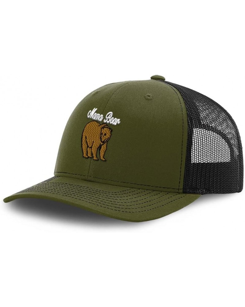 Custom Richardson Trucker Hat Mame Bear Wild Animals Polyester Baseball Cap Loden Black Design Only $21.45 Baseball Caps