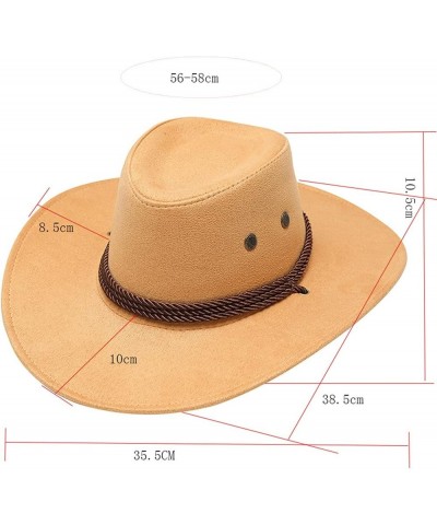 Fedora Panama Hat Womens Cowboy Hat Floppy Beach Sun Hat Women Men Wide Brim Sun hat Cowboy Cowgirl Hat 1-red $11.67 Skullies...