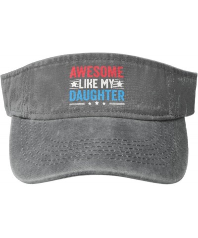 Awesome Like My Daughter Sun Visor Hats for Women Men Adjustable Sports Baseball Black Gray $10.63 Visors