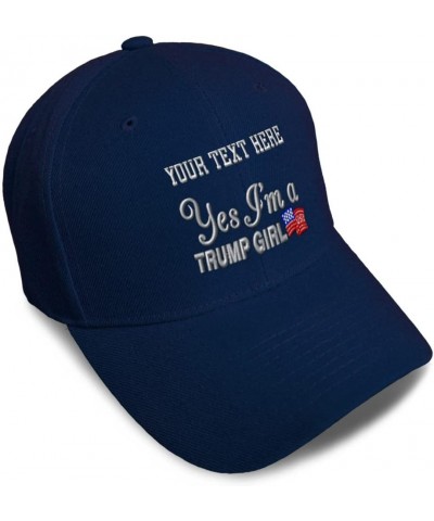 Baseball Cap Yes I'm A Trump Girl Woman Republican Dad Hats for Men and Women Navy Personalized Text Here $11.07 Baseball Caps