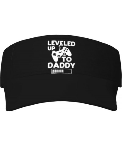 Leveled Up to Daddy Adult Outdoor Baseball Cap, Sports Sunscreen Hollow Cap, Flat Cap Black $15.66 Baseball Caps