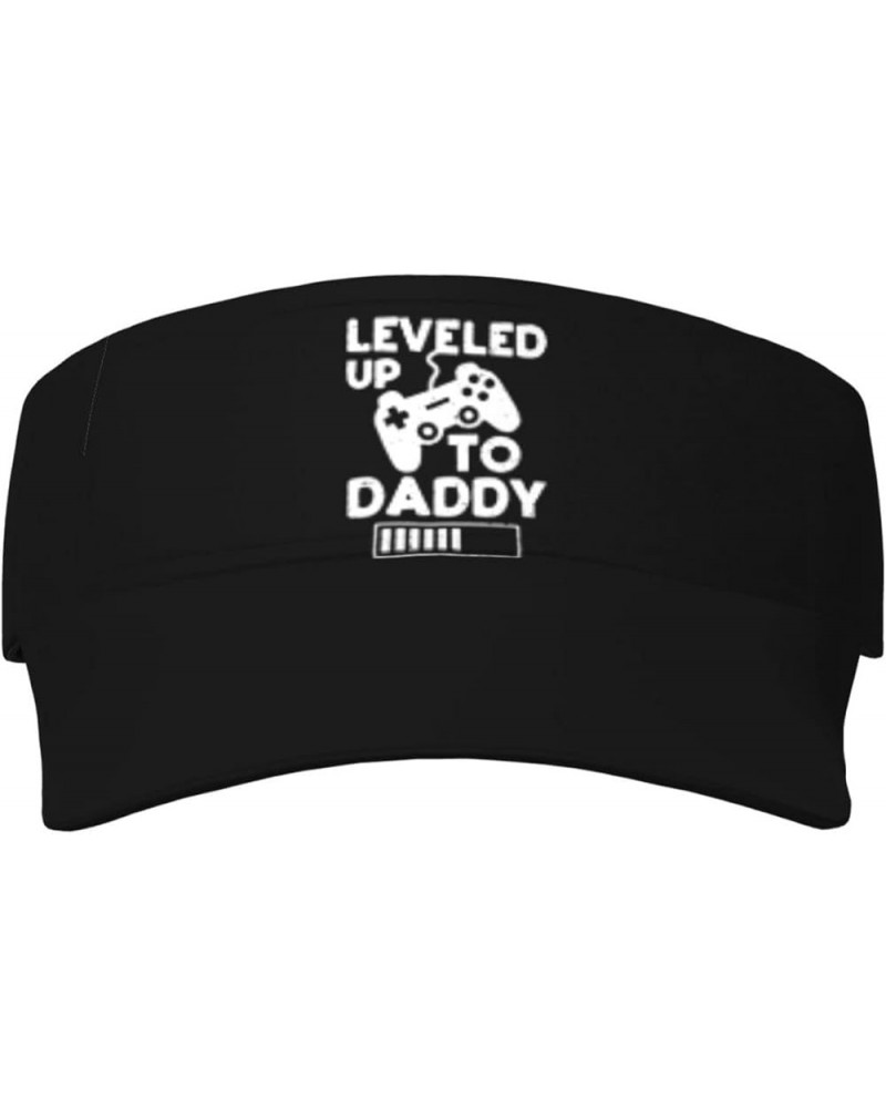 Leveled Up to Daddy Adult Outdoor Baseball Cap, Sports Sunscreen Hollow Cap, Flat Cap Black $15.66 Baseball Caps