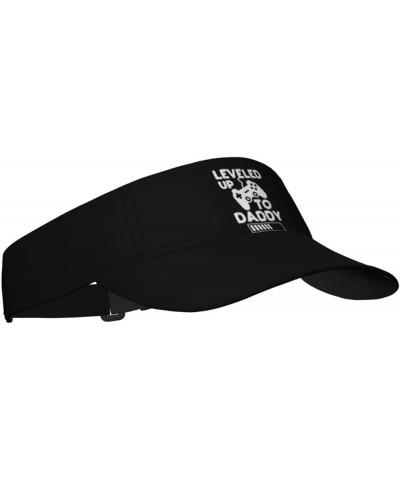 Leveled Up to Daddy Adult Outdoor Baseball Cap, Sports Sunscreen Hollow Cap, Flat Cap Black $15.66 Baseball Caps