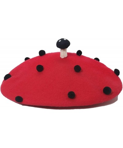 Winter hat Cartoon Wool Dots Keep Warm Outdoor Beret Autumn Winter Korean Version Party Painter Hat Women Winter Hat (Color :...