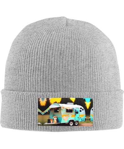 You Make Me Happy Camper Print Unisex Beanie for Men and Women Knit Hat Winter Beanies,Skater Beanie Gray $9.28 Skullies & Be...