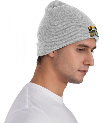 You Make Me Happy Camper Print Unisex Beanie for Men and Women Knit Hat Winter Beanies,Skater Beanie Gray $9.28 Skullies & Be...