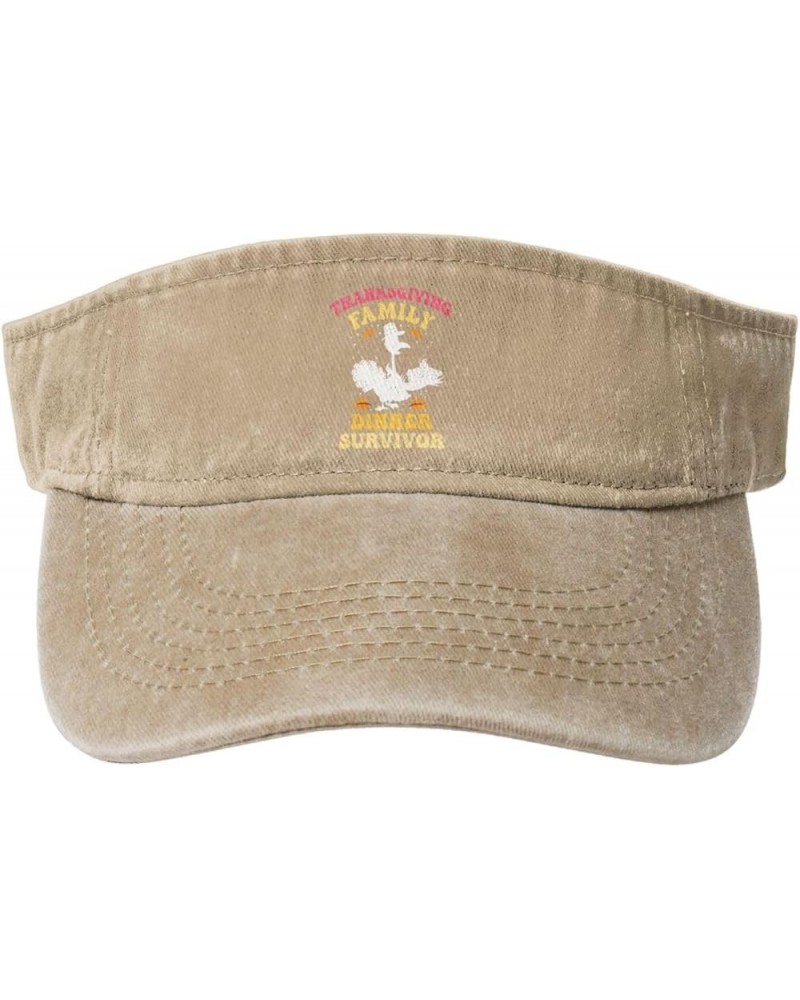 Thanksgiving Family Dinner Survivor Sun Hat Sun Visor Hats for Women Men Baseball Cap Golf Hats Natural $13.97 Visors