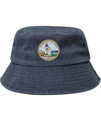 Seal of The District of Columbia Bucket Hat for Men Women Outdoor Washed Cotton Sun Hats Travel Beach Hat Navy Blue $12.91 Bu...