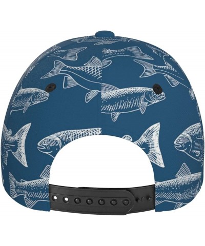 Unisex Washed Hunting Deer Bear Deer Print Baseball Cap for Men and Women - Adjustable Dad Hat with Flat Bill Ocean Fishes $1...