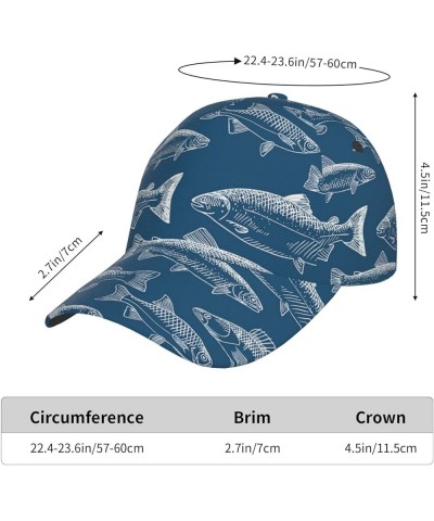 Unisex Washed Hunting Deer Bear Deer Print Baseball Cap for Men and Women - Adjustable Dad Hat with Flat Bill Ocean Fishes $1...